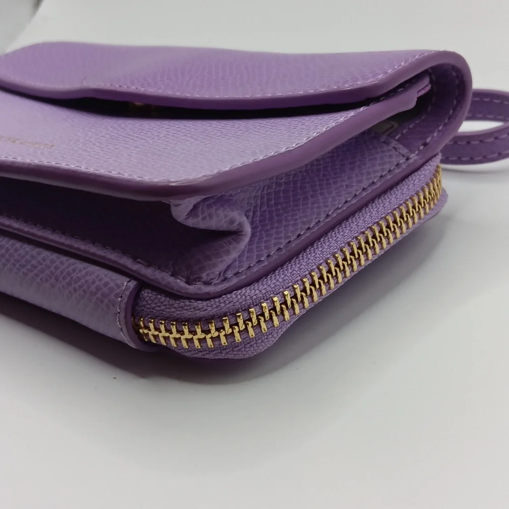 Vera Bradley Lilac Pebble Leather Smartphone Wristlet+Dust Bag Gold -Tone NWOT